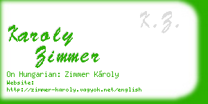 karoly zimmer business card